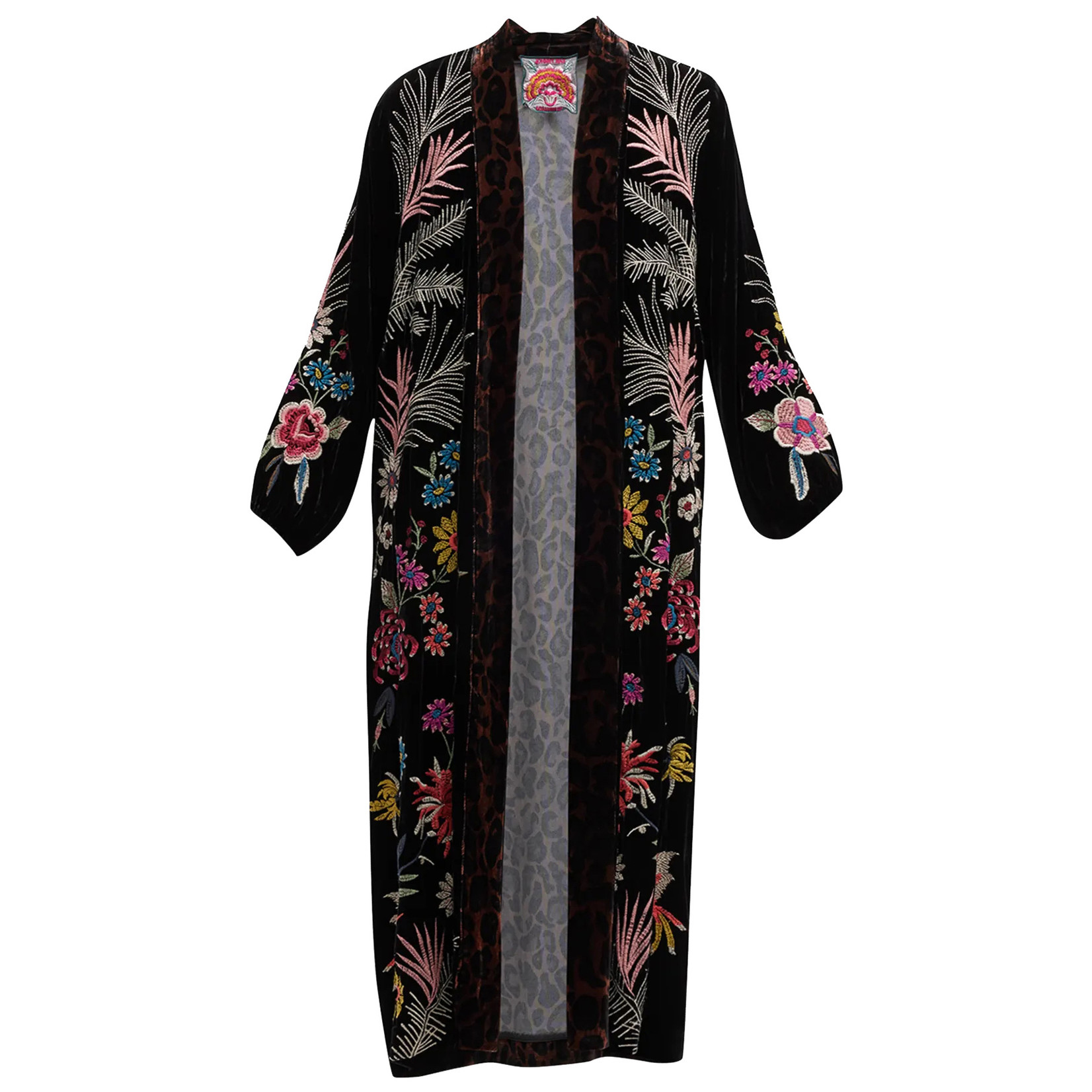 Johnny Was Tiarei Velvet Bishop Sleeve Kimono Coat