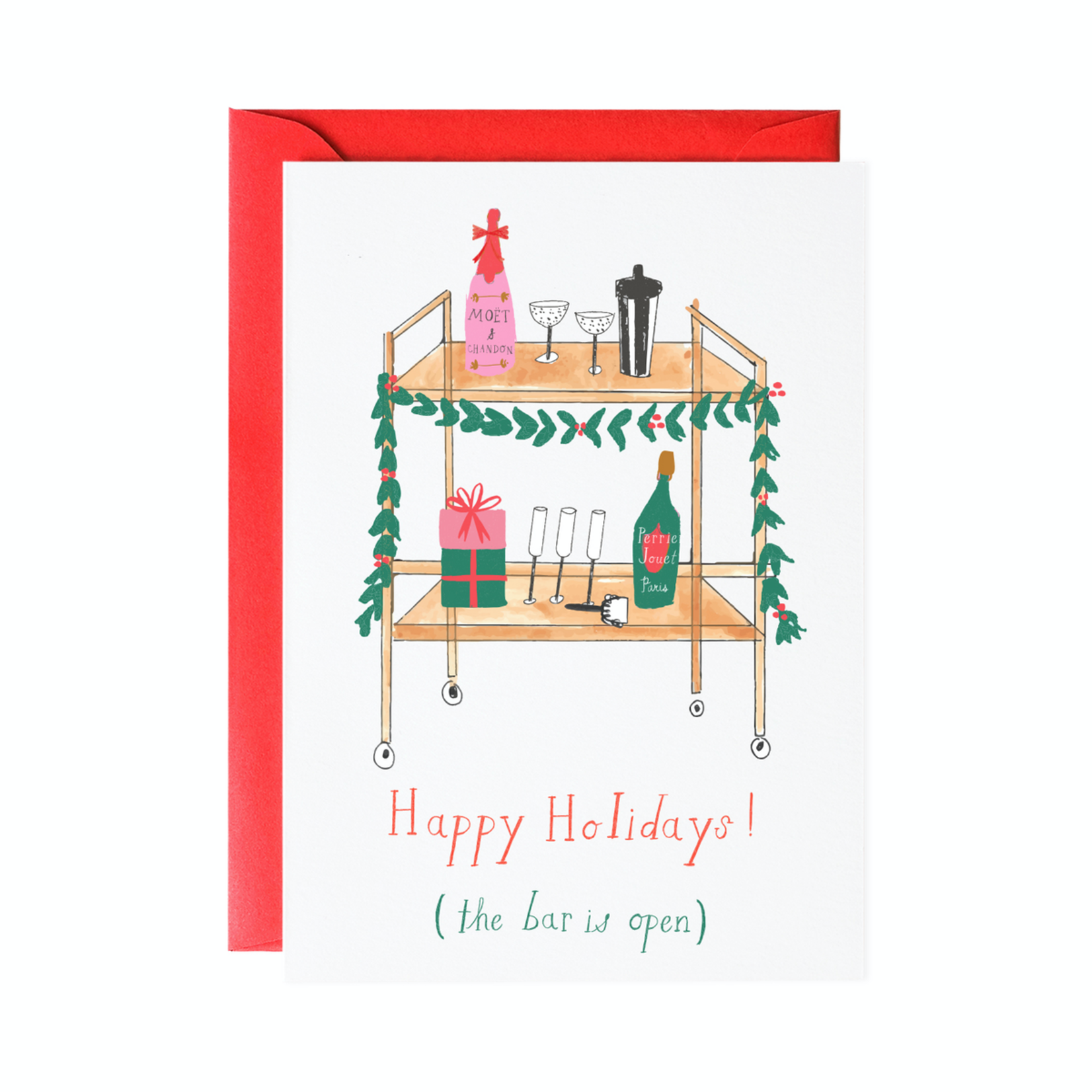 The Bar is Open Holiday Greeting Card