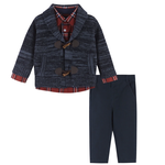 Andy & Evan Red Boys Toggle Cardigan Sweater Set