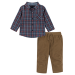 Andy & Evan Navy & Red Shirt & Pant Set