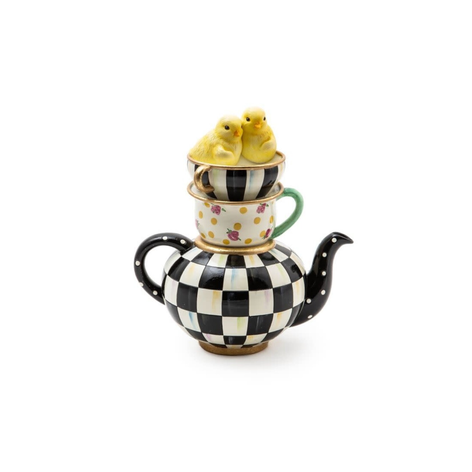 MacKenzie-Childs Courtly Chickatee Teapot