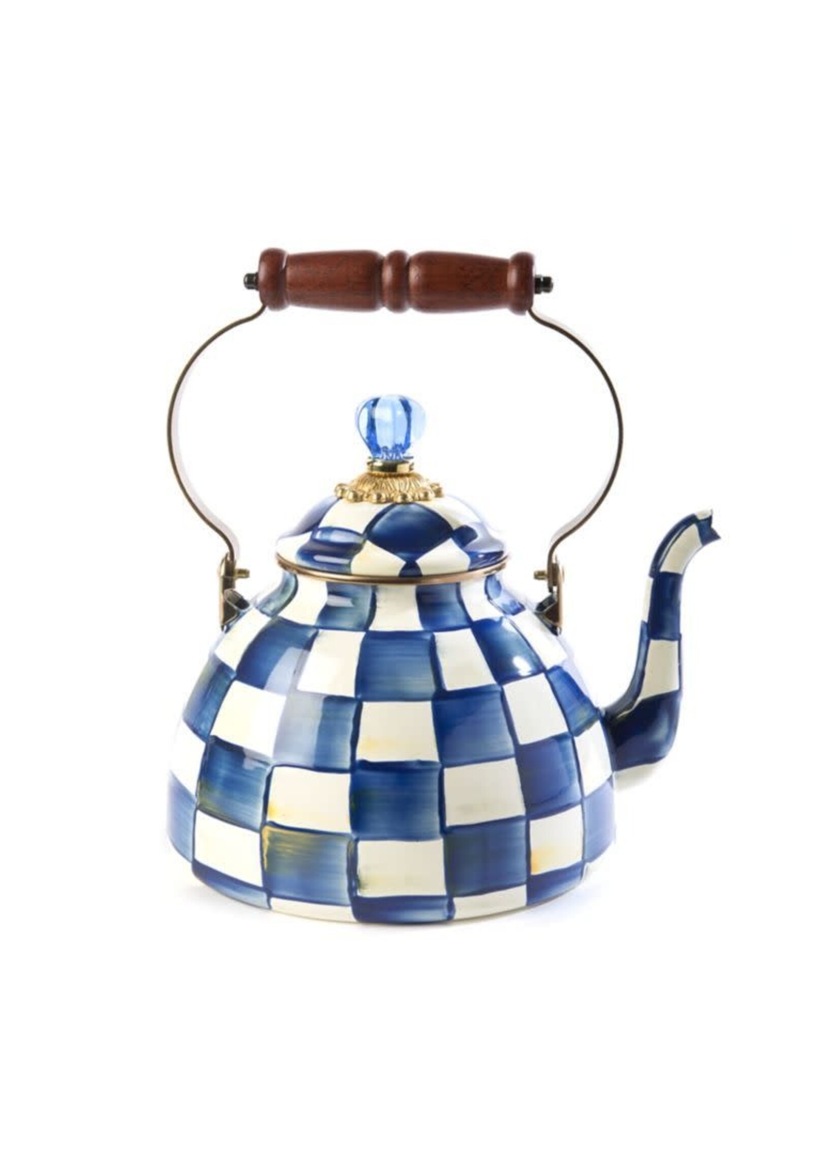 MacKenzie-Childs Royal Check 3 Quart Tea Kettle