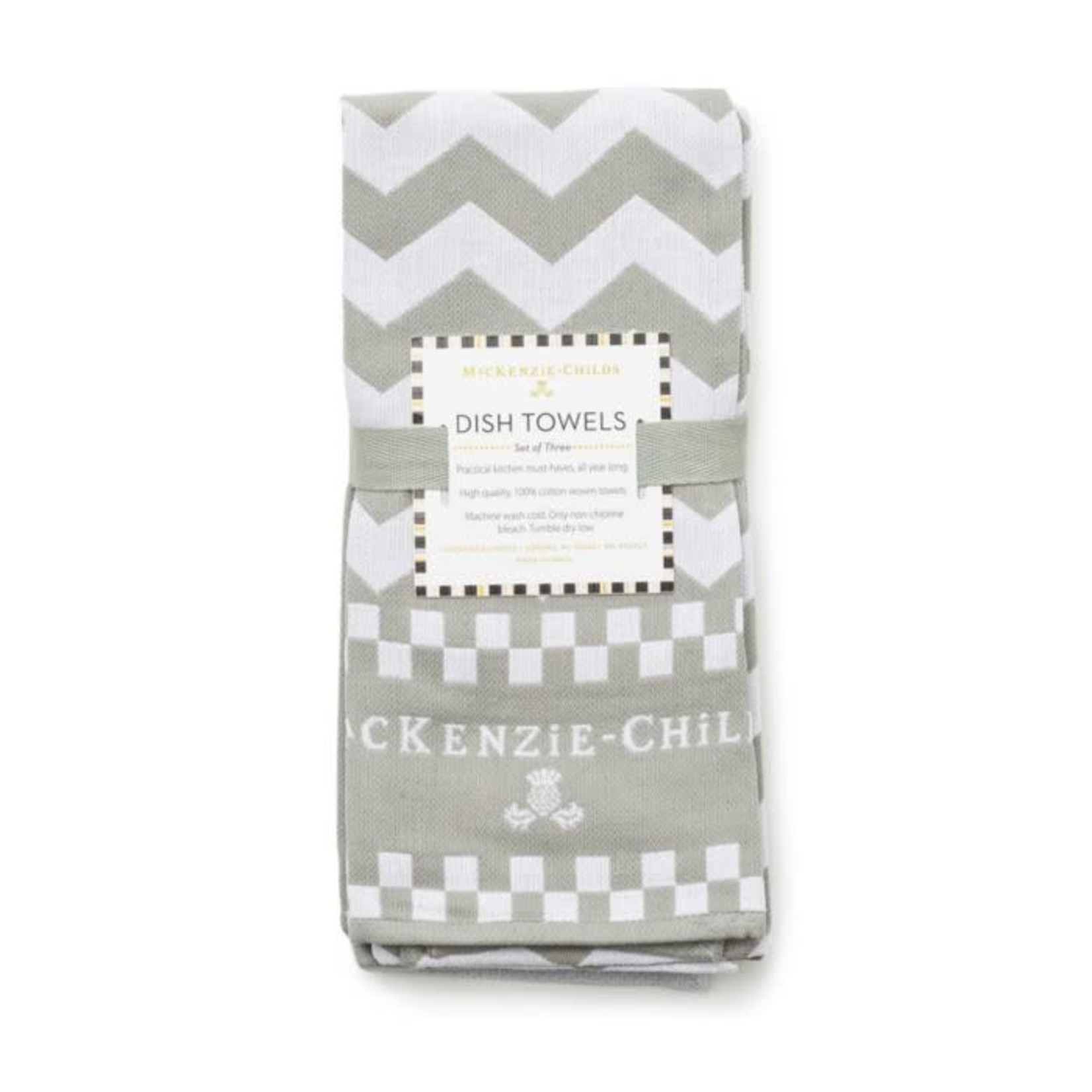 MacKenzie-Childs Sterling Zig Zag Dish Towels - Set of 3