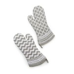 MacKenzie-Childs Sterling Zig Zag Oven Mitts - Set of 2