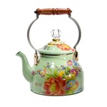 MacKenzie-Childs Flower Market 2 Quart Tea Kettle - Green