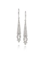 Just Jules 14 kt White Gold Deco Rose Cut Diamond Earrings (.71/.56ct)