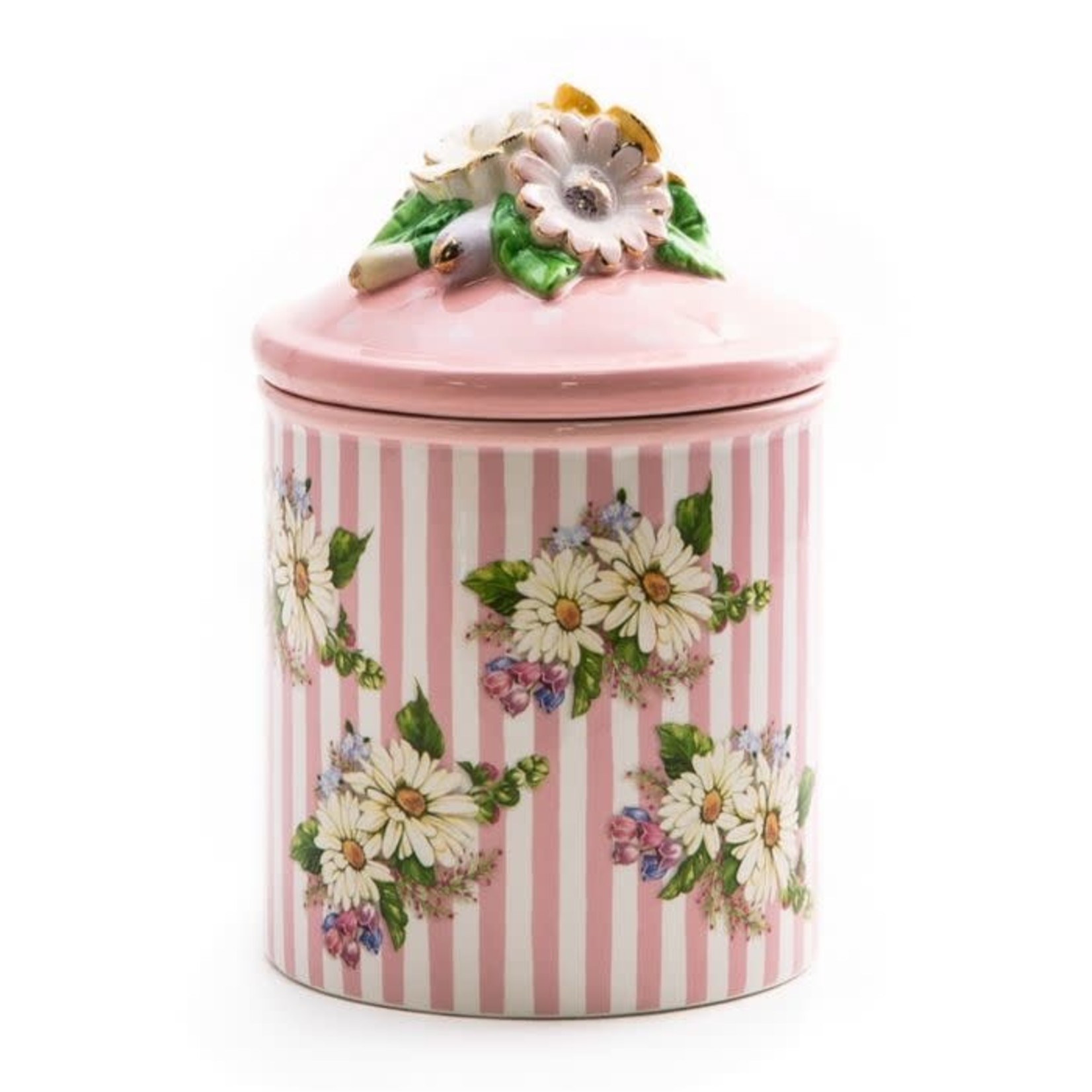 MacKenzie-Childs Wildflowers Enamel 2 Quart Tea Kettle - Pink