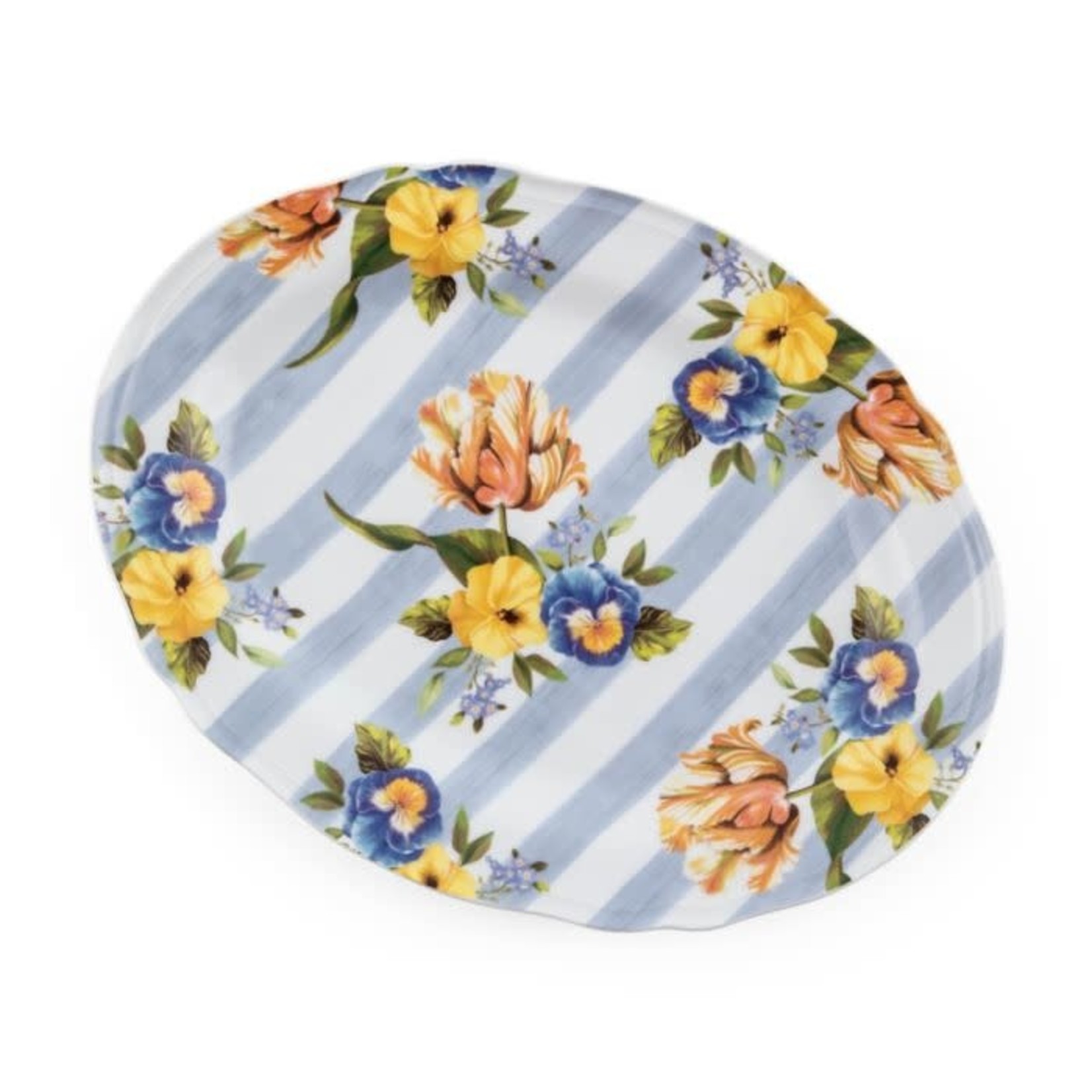 MacKenzie-Childs Wildflowers Blue Serving Platter