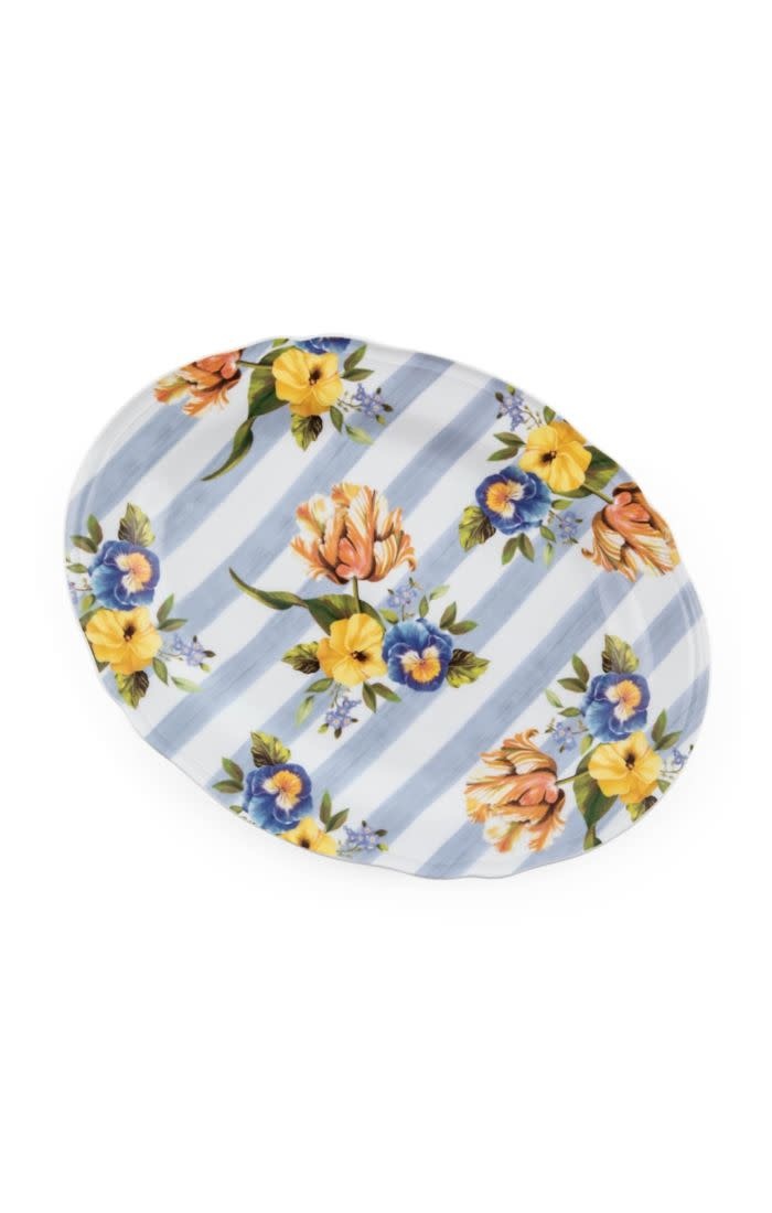 Wildflowers Serving Platter Blue Blue Leaf Houston
