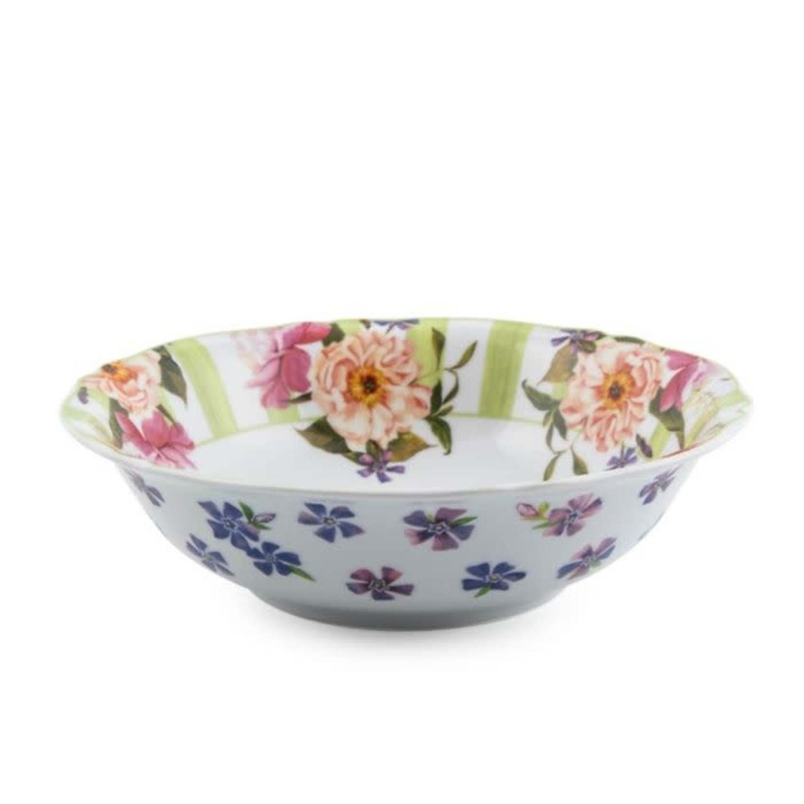 MacKenzie-Childs Wildflowers Serving Bowl - Green