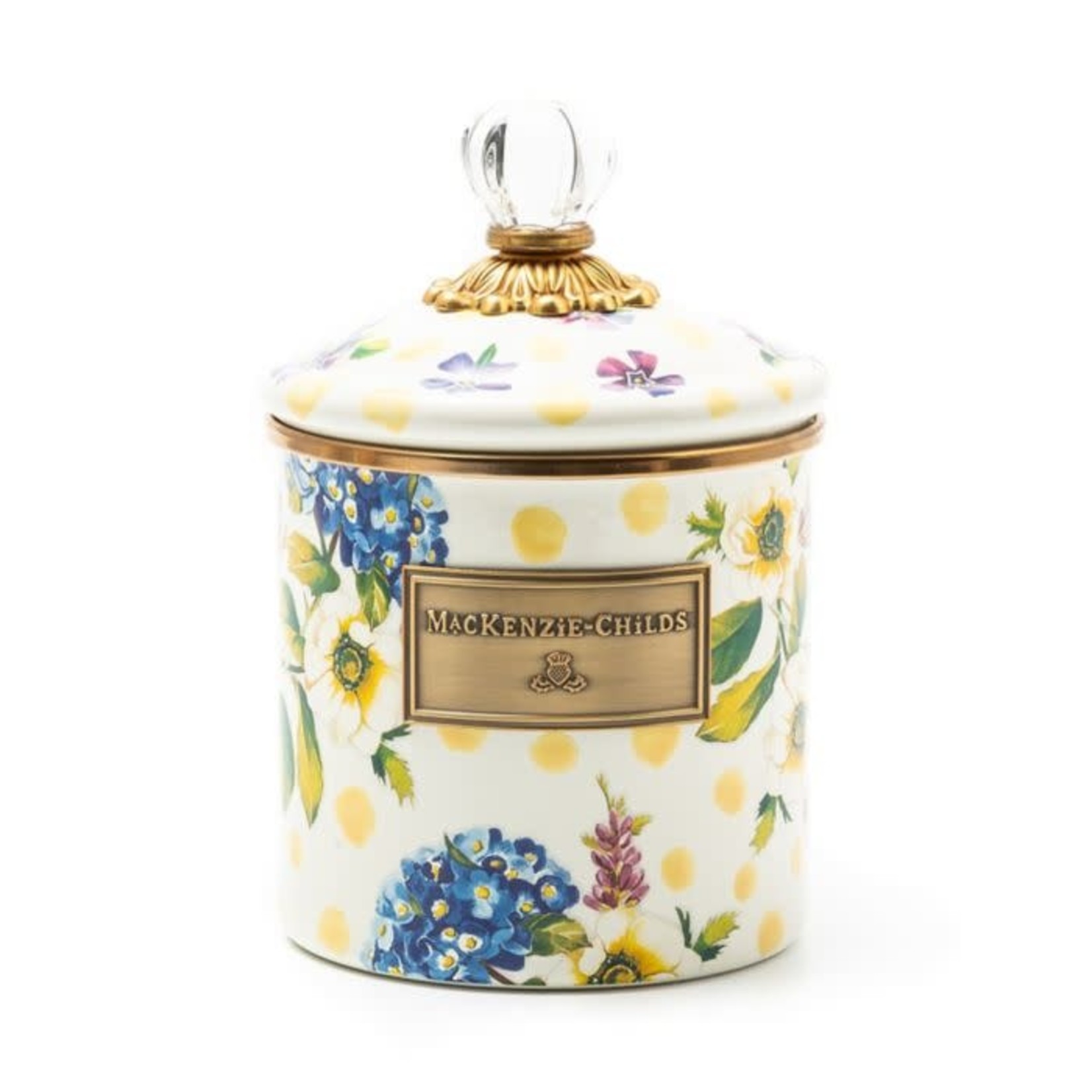 MacKenzie-Childs Wildflowers Yellow Small Canister