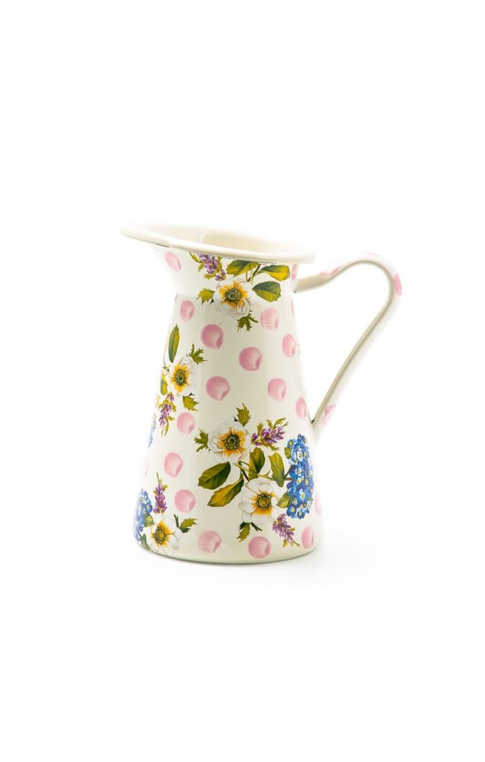 Wildflowers Enamel Medium Practical Pitcher Pink Blue Leaf Houston