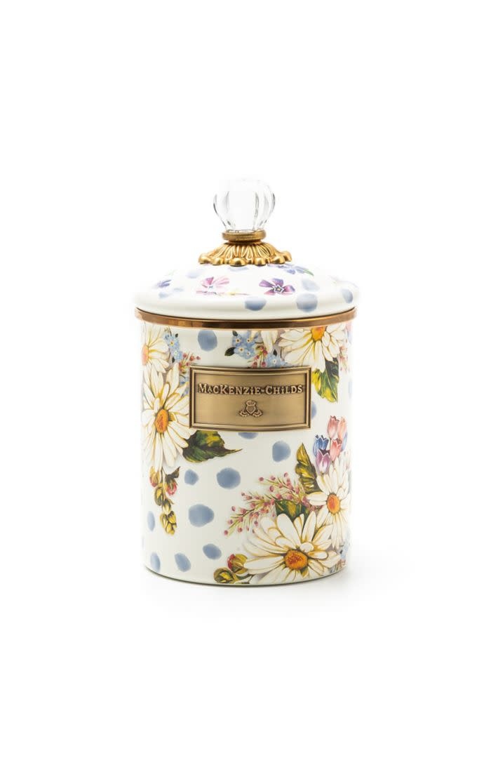 Wildflowers Enamel Medium Canister Blue Blue Leaf Houston