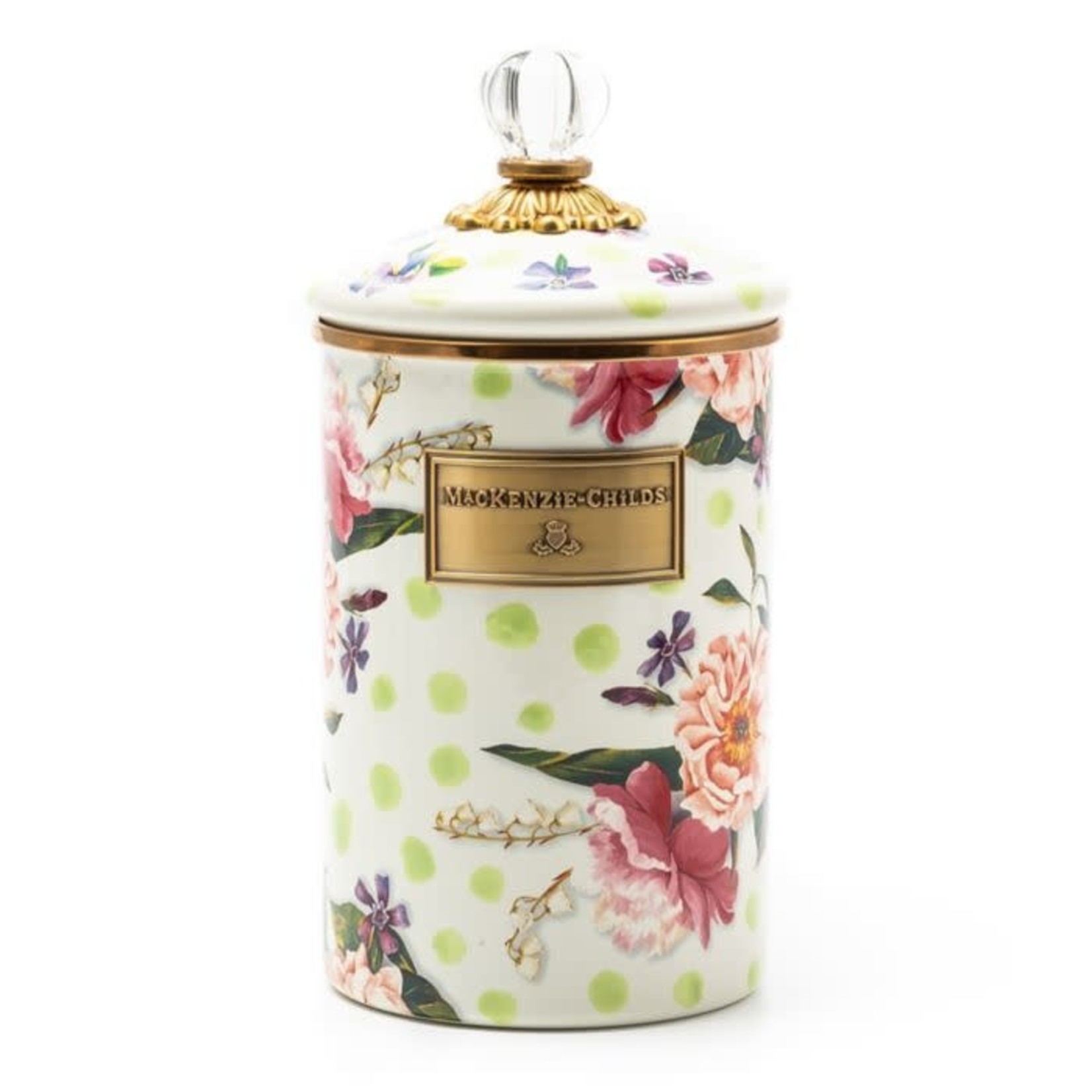 MacKenzie-Childs Wildflowers Green Large Canister