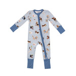 Angel Dear Doggy Daycare Blue 2-way Zipper Romper