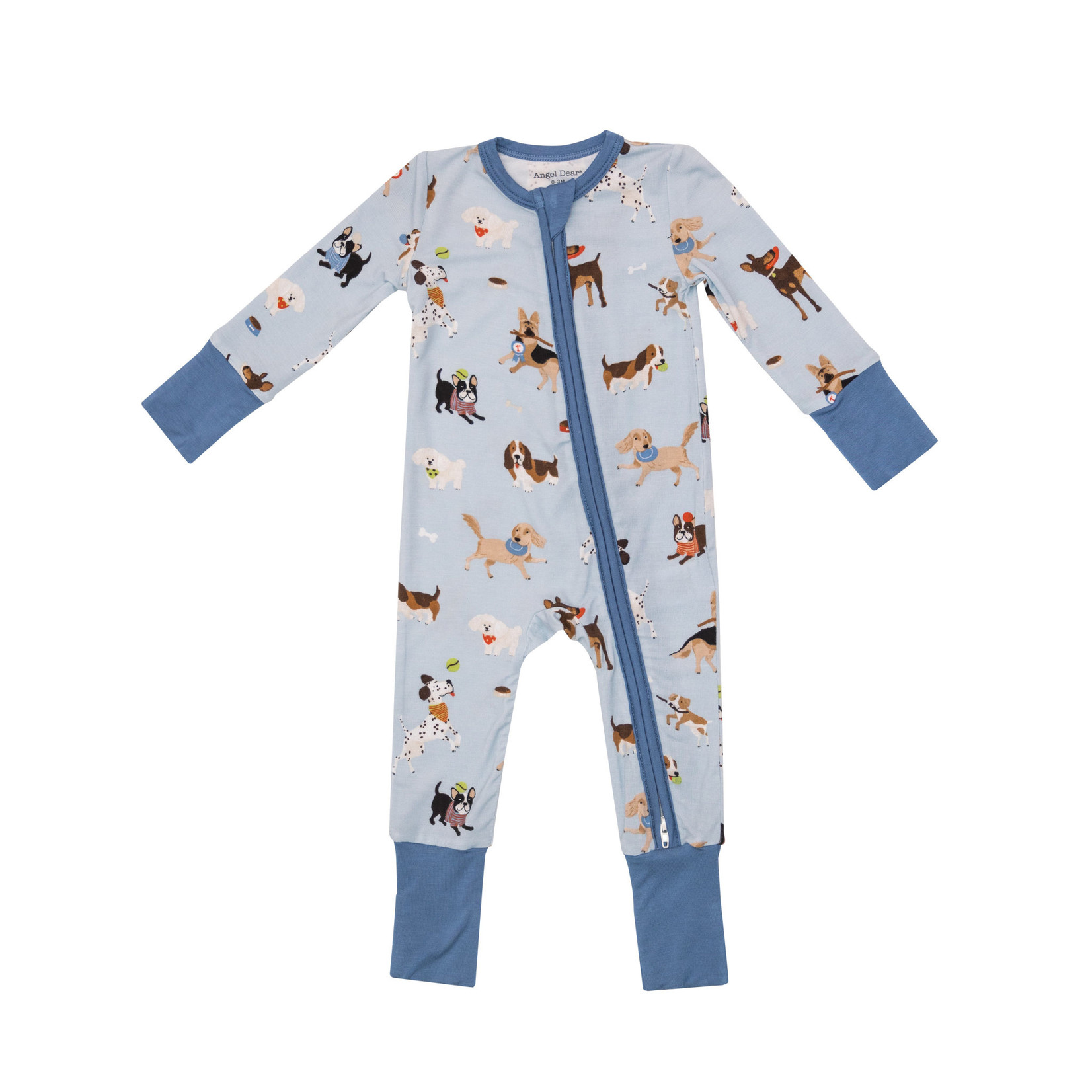 Angel Dear Doggy Daycare Blue 2-way Zipper Romper