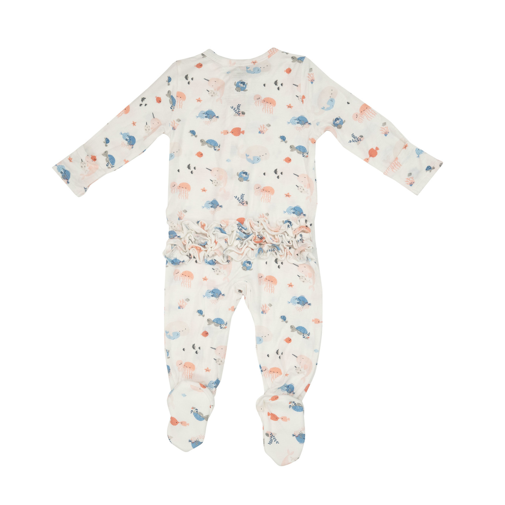 Angel Dear Ocean Cuddles 2-way Ruffle Back Zipper Footie
