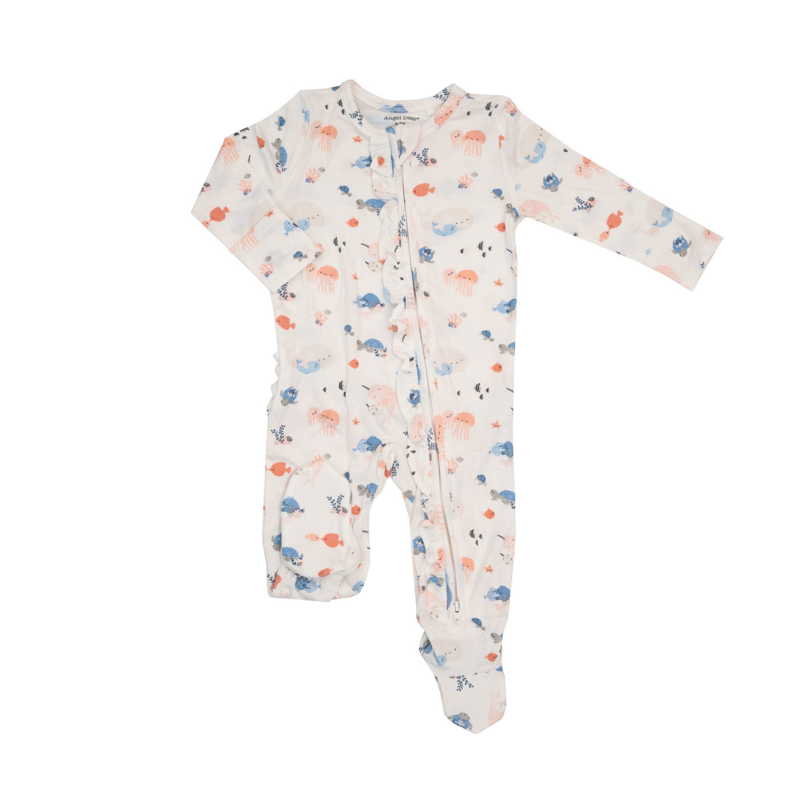 Angel Dear Ocean Cuddles 2-way Ruffle Back Zipper Footie