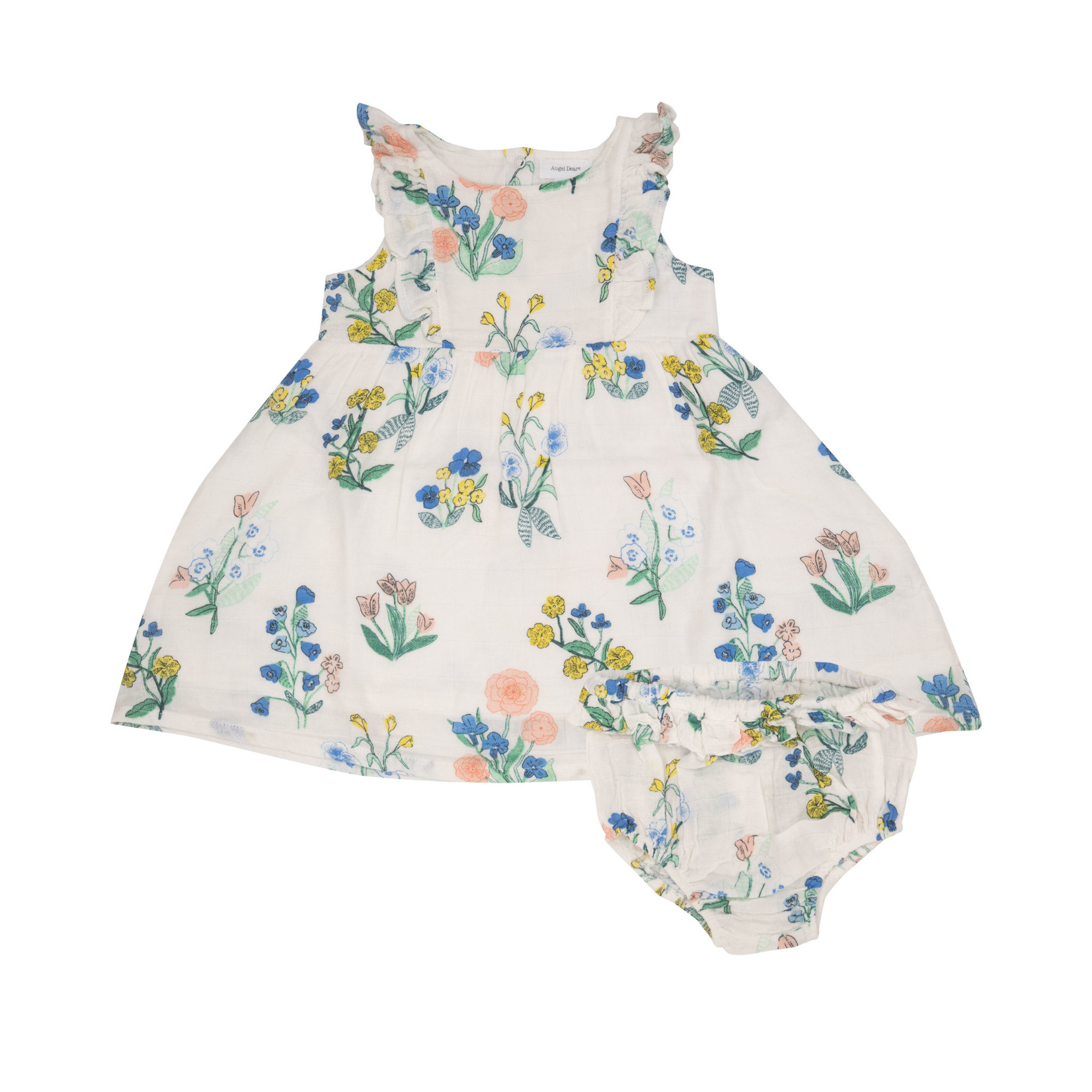 Angel Dear Urban Floral Ruffle Sundress And Diaper Cover