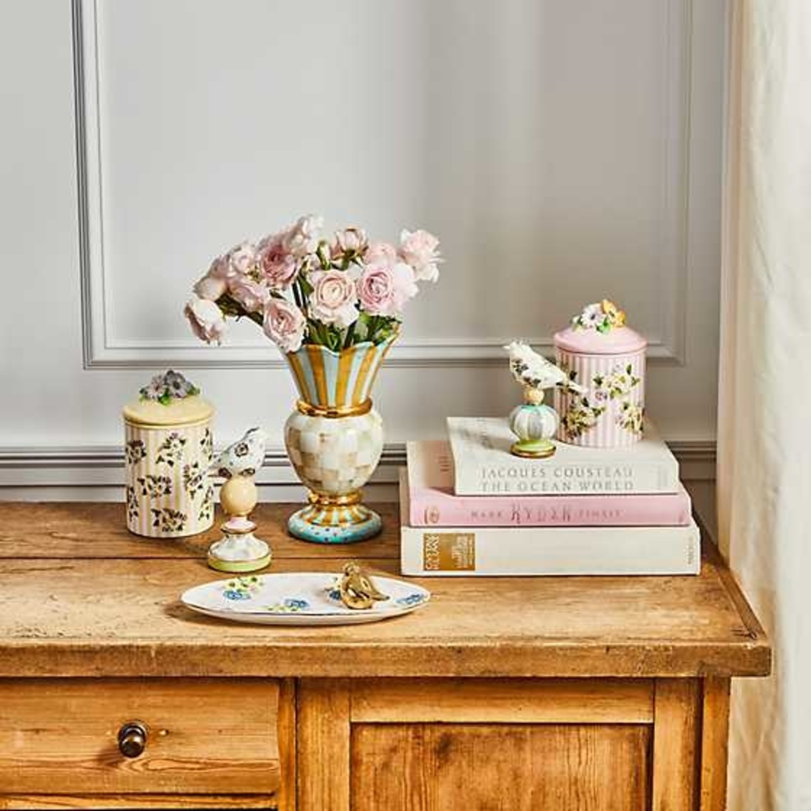 MacKenzie-Childs Wildflowers Large Canister - Yellow