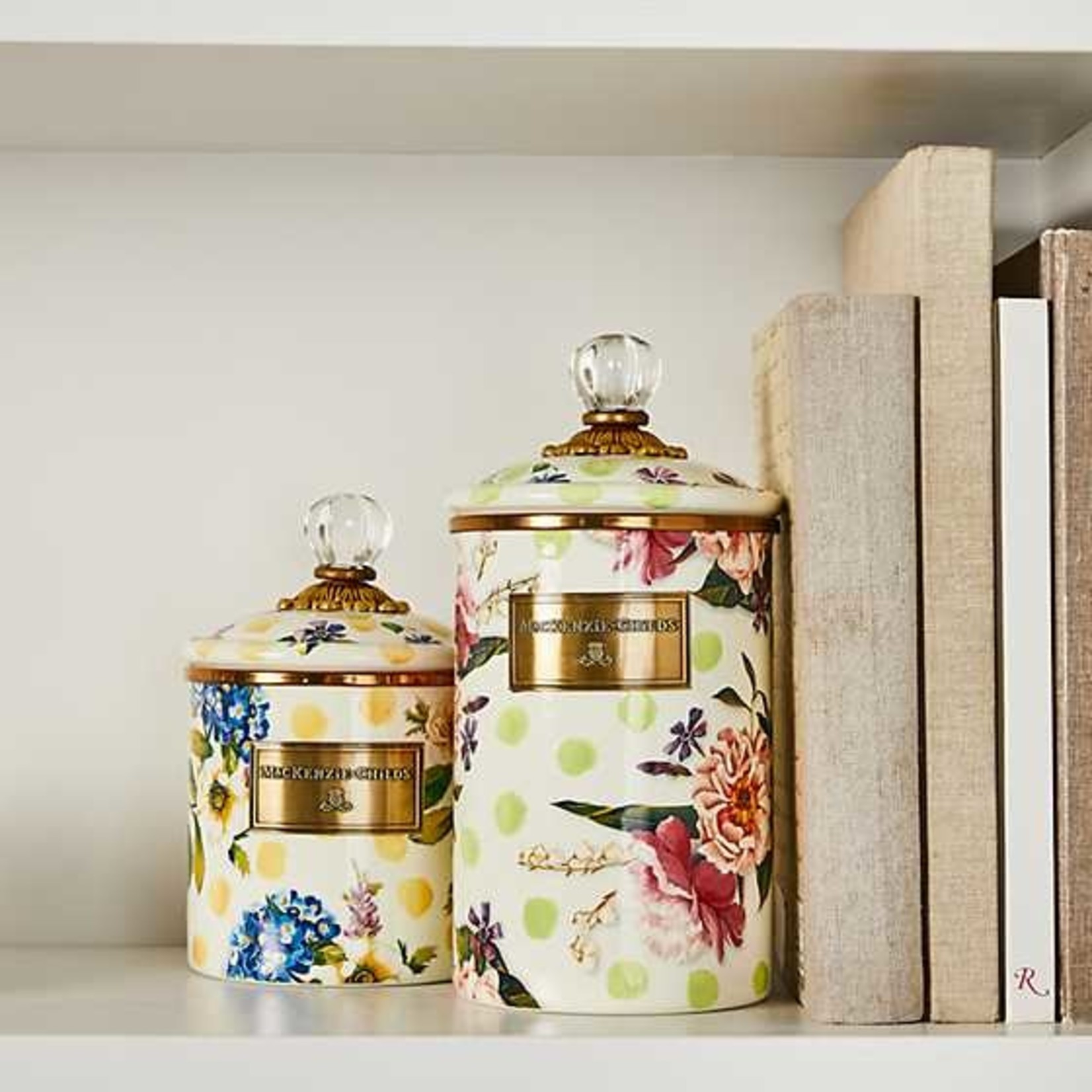 MacKenzie-Childs Wildflowers Yellow Small Canister