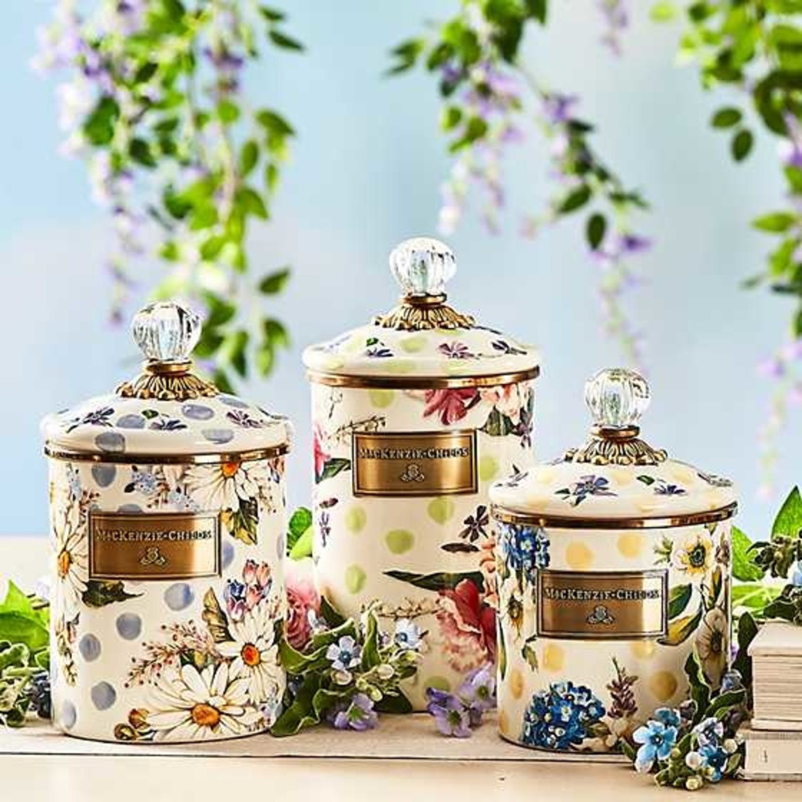 MacKenzie-Childs Wildflowers Yellow Small Canister