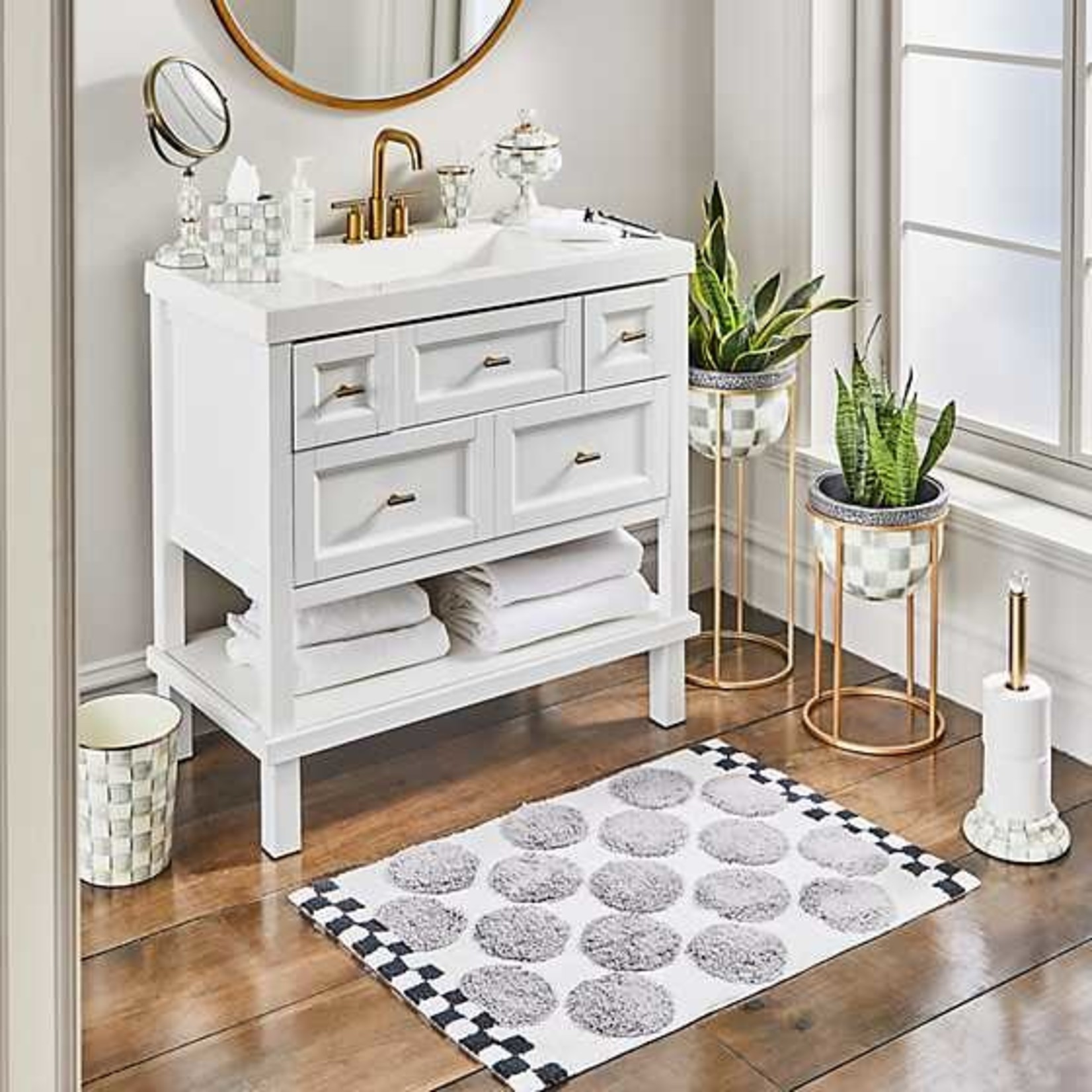 MacKenzie-Childs Sterling Check Toilet Tissue Storage