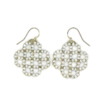Danielle Welmond Woven Gold Cord Earrings w/ Silver Pearls