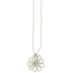 Danielle Welmond Woven Gold Cord Flower & Pearl Necklace (14kt Vermeil)
