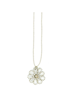 Danielle Welmond Woven Gold Cord Flower & Pearl Necklace (14kt Vermeil)