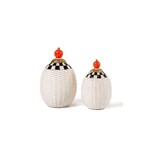 MacKenzie-Childs Courtly Basket Weave Canisters -Set of 2