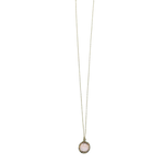 Danielle Welmond Caged Rose Quartz Necklace w/ gold on 14kt Vermeil Chain