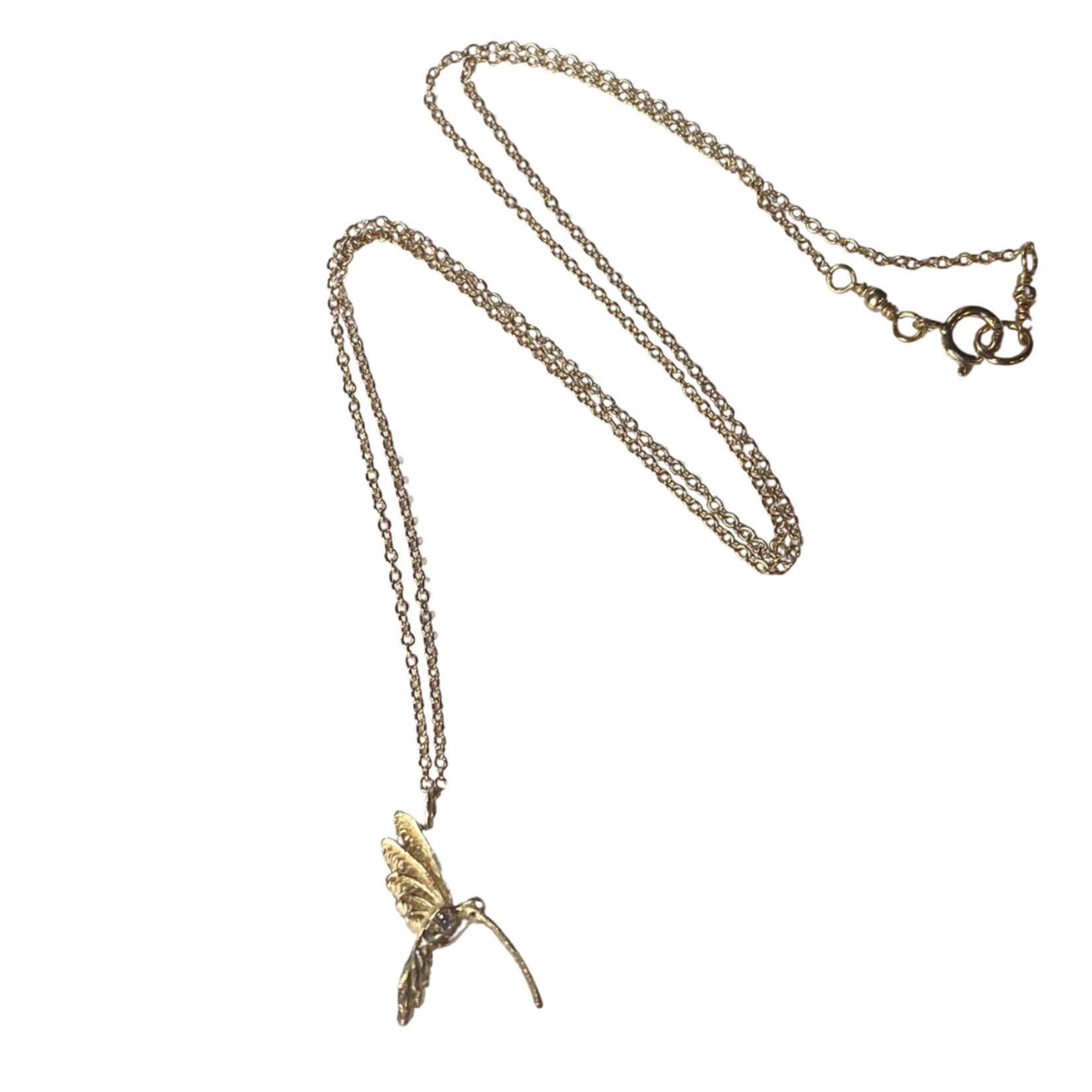 Robin Haley Jewelry Diamond Hummingbird Necklace (14KYG on 16" chain)