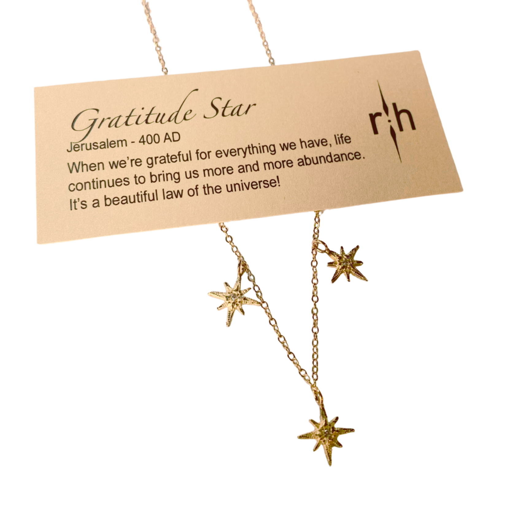 Robin Haley Jewelry Triple Tiny Diamond Gratitude Star Necklace (14KYG on 16" Chain)