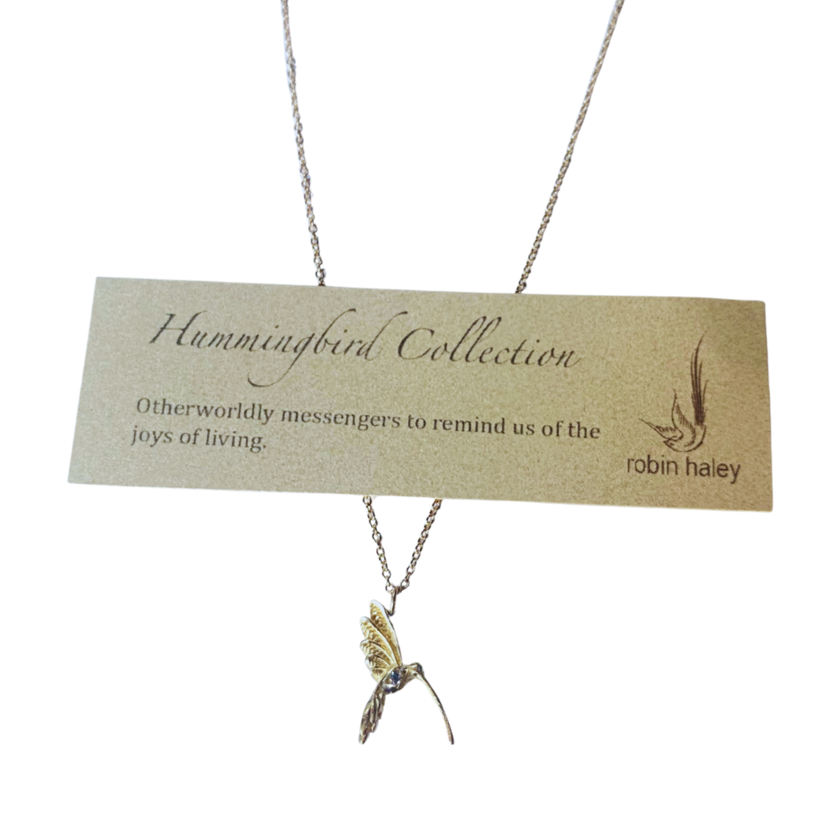 Robin Haley Jewelry Diamond Hummingbird Necklace (14KYG on 16" chain)