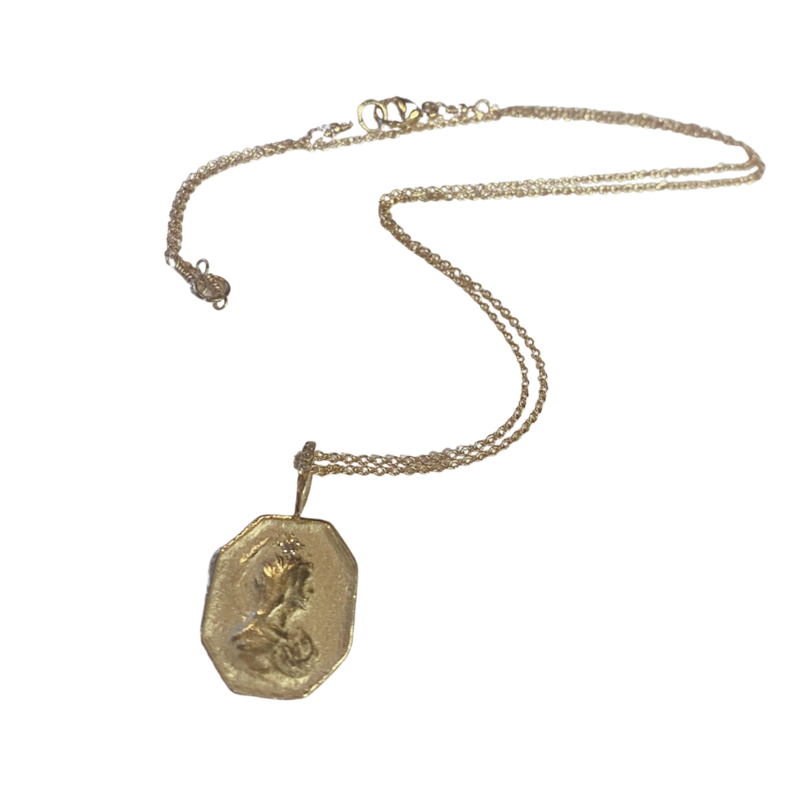 Robin Haley Jewelry Mother Diamond Artifact Necklace (14KYG on 16/18" Chain)