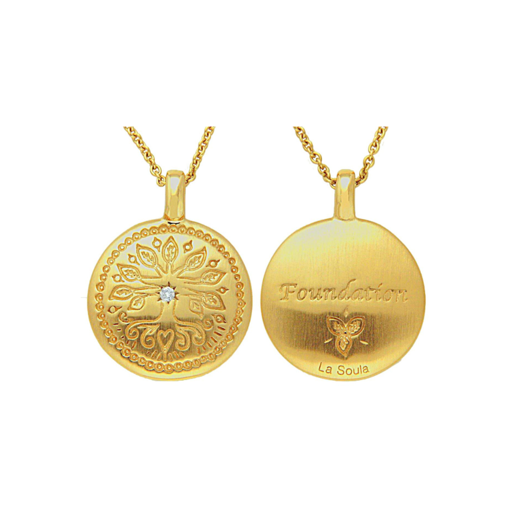 La Soula Jewelry Foundation Disc Necklace (14kt Vermeil)