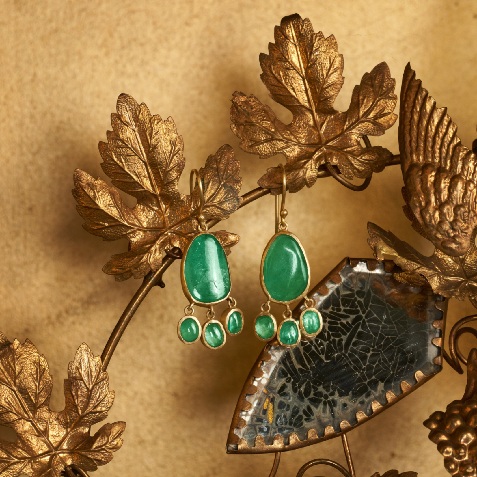 Sophie Theakston Emerald Cascade Earrings