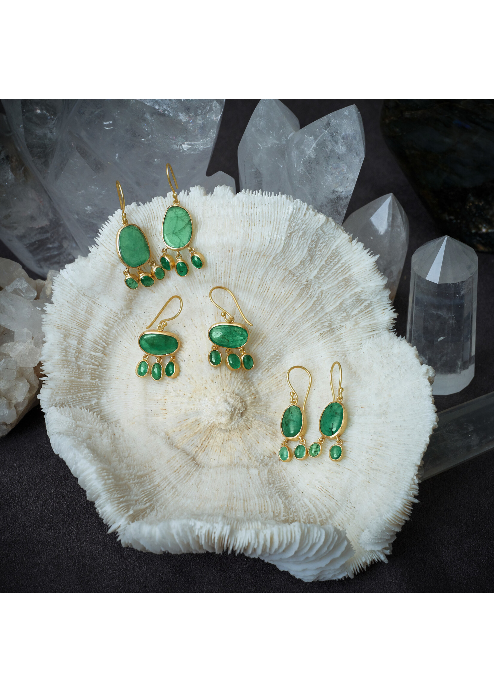 Sophie Theakston Emerald Cascade Earrings