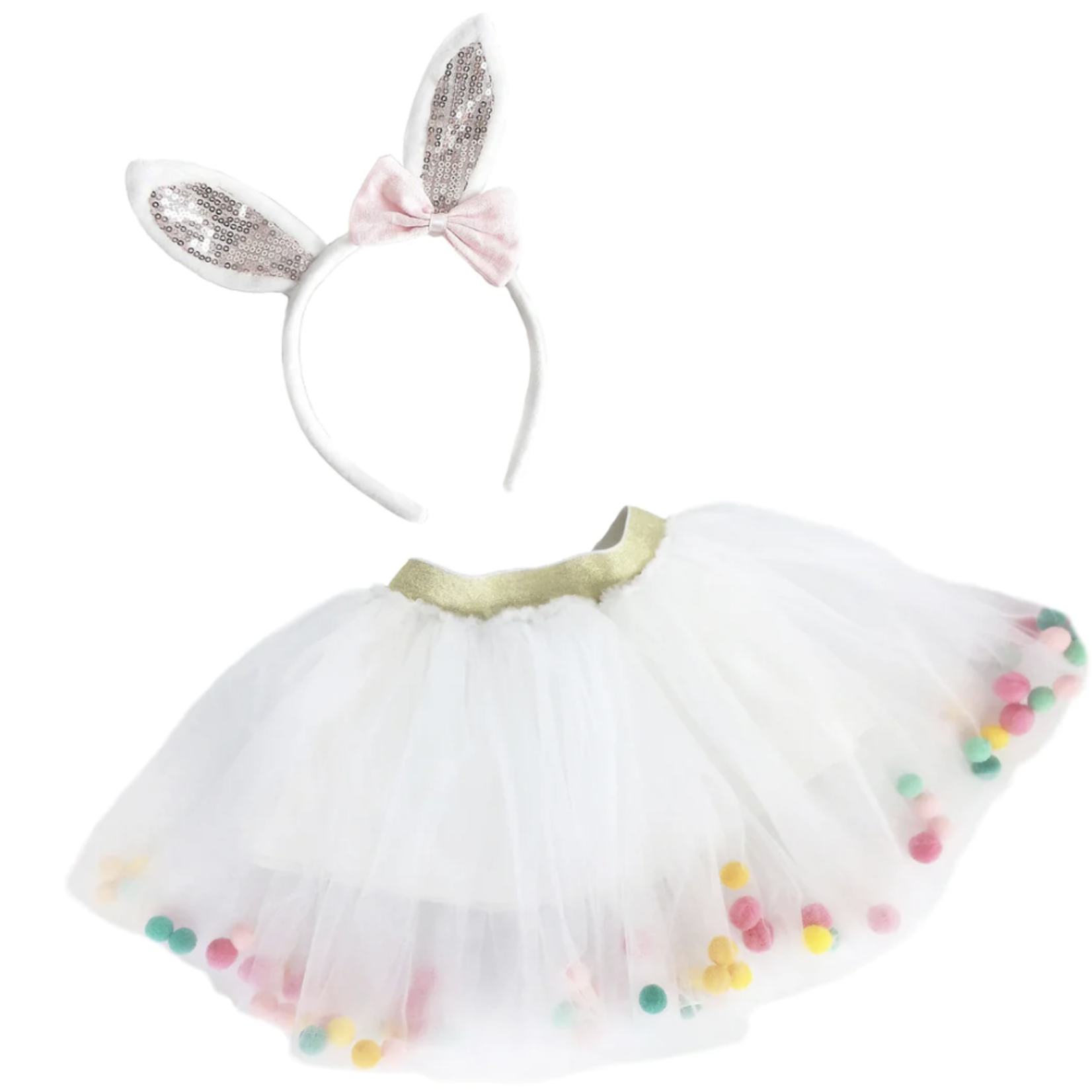Mon Ami Pompom Tutu and Bunny Headband Set