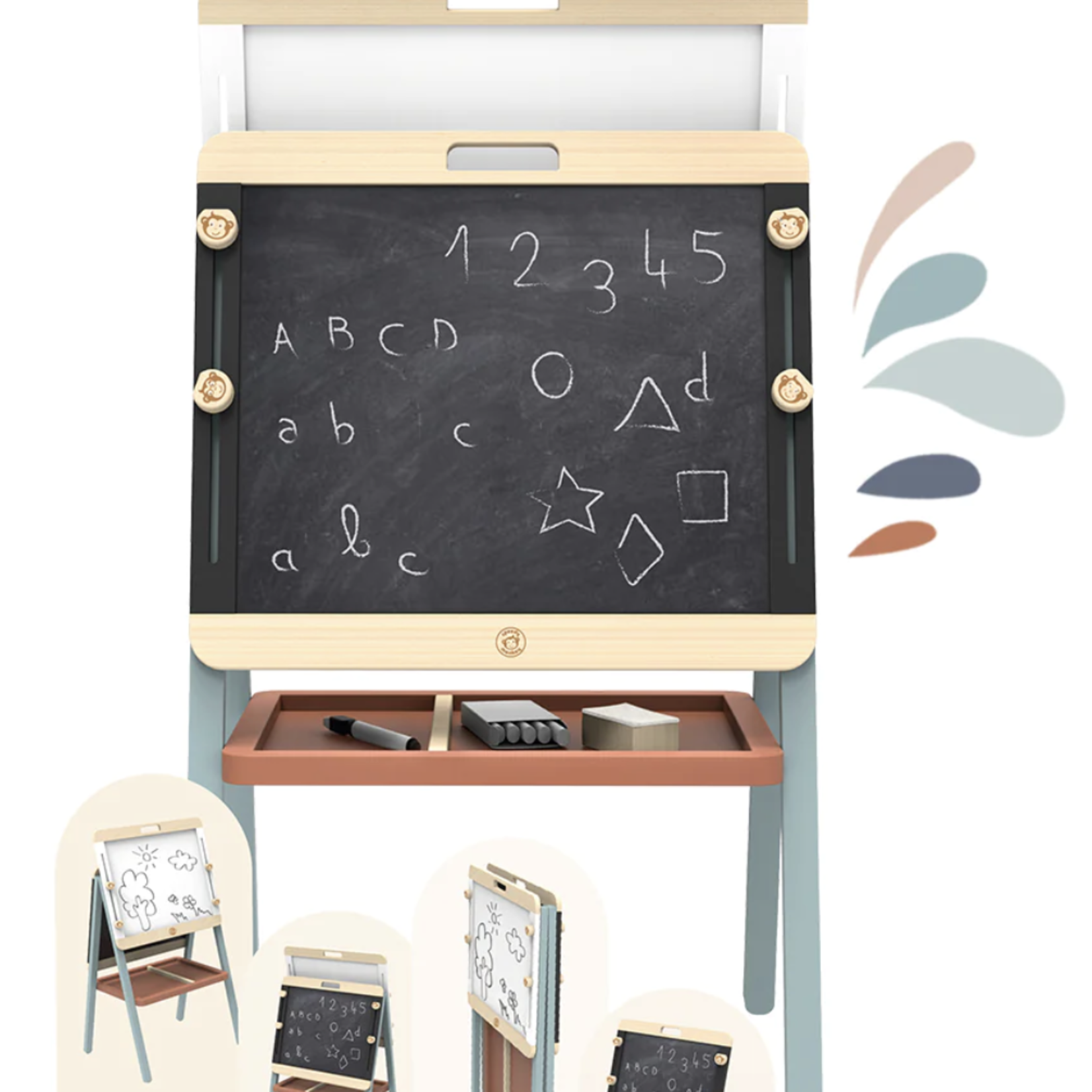 Buy Children Easel Kids 2 in 1 Black/White Wooden Adjustable Easel Chalk  Double Sided from The Stationers