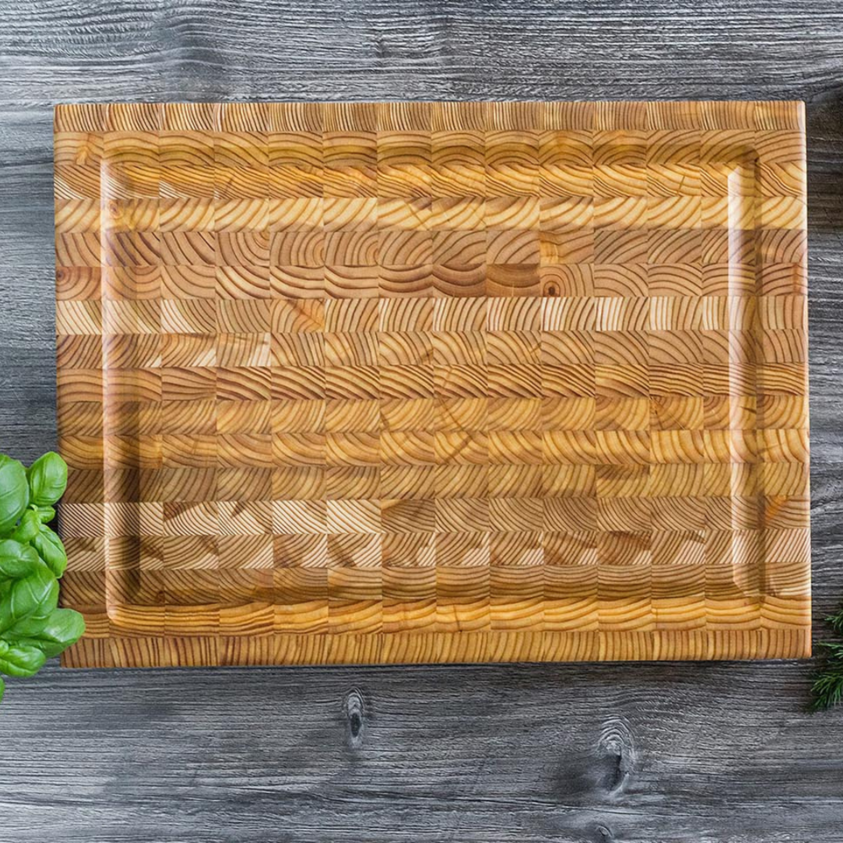 Larch Wood Medium Carver's Board with Groove (Premium)