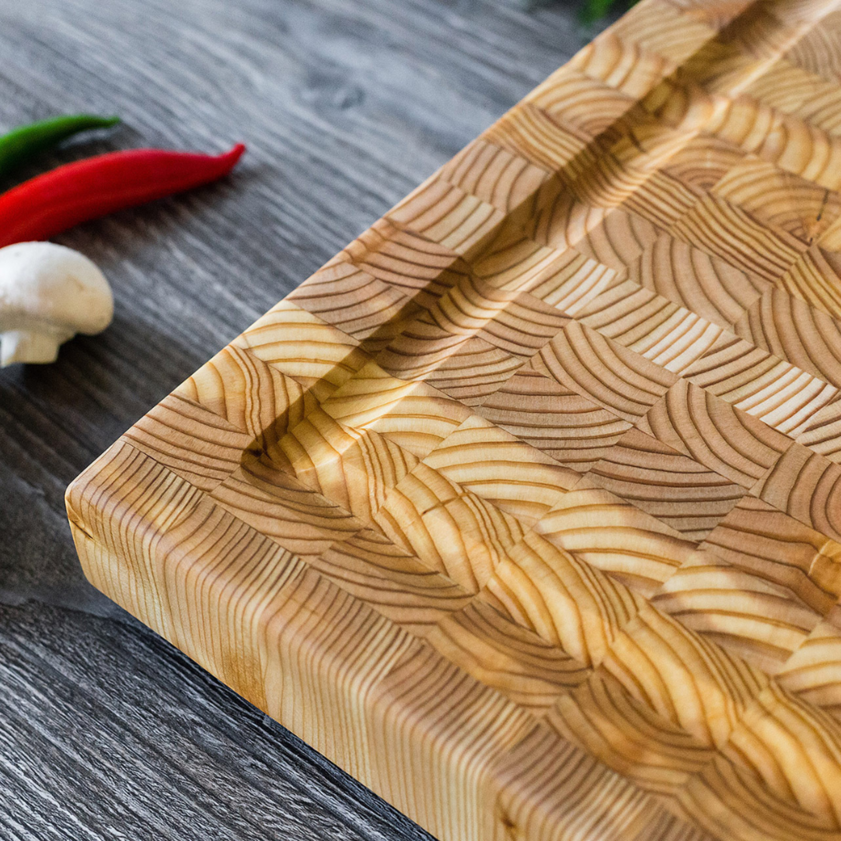 Larch Wood Medium Carver's Board with Groove (Premium)