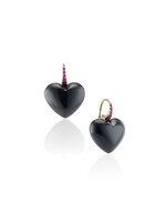 Rachel Quinn Midi Onyx Dollop Heart Earrings