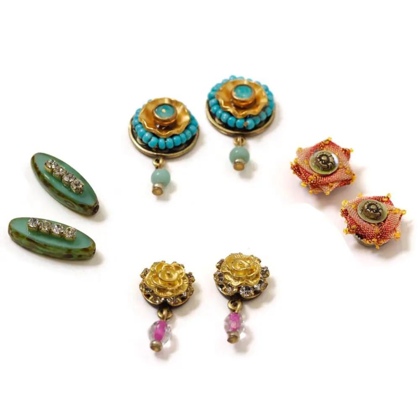 Elements, Jill Schwartz Blooms And Beads Stud Earrings Set