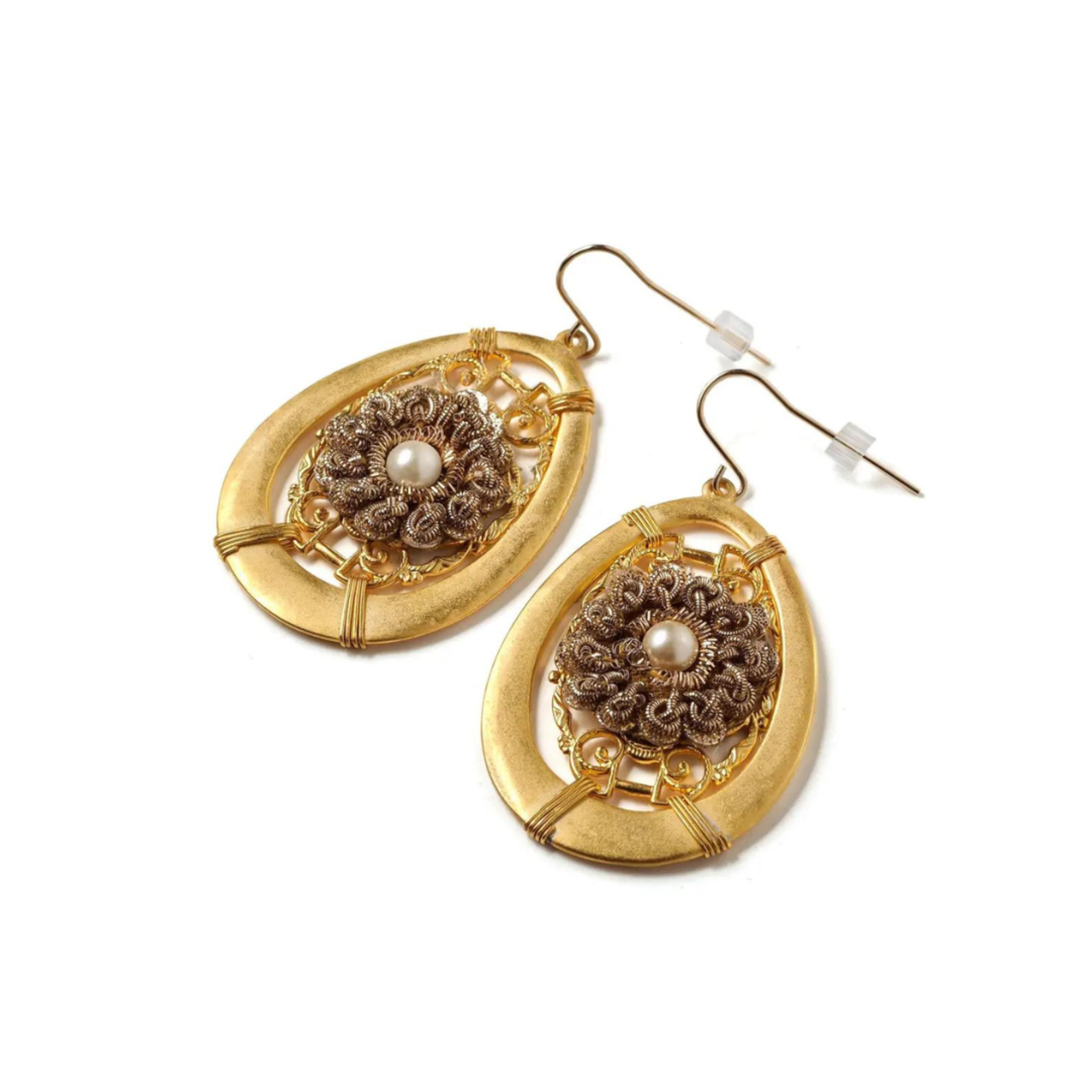 Elements, Jill Schwartz Golden Lace Earrings