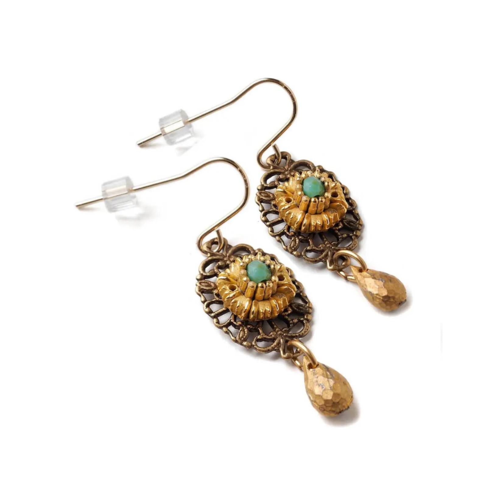 Elements, Jill Schwartz Gold Lace Earrings