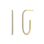 Carrie Hoffman 14k Yellow Gold Pave Medium Link Studs (Pair)