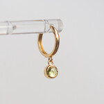 Carrie Hoffman 14k Yellow Gold Rose Cut Peridot Huggie Drops - 4mm stone- Pair
