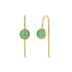 Carrie Hoffman 14k Yellow Gold 5mm Cab Slides - Chrysoprase -(Pair)